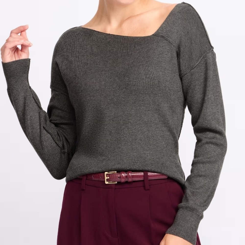 Montgomery Post Hazel Asym Neckline Desk To Dinner Sweater - M